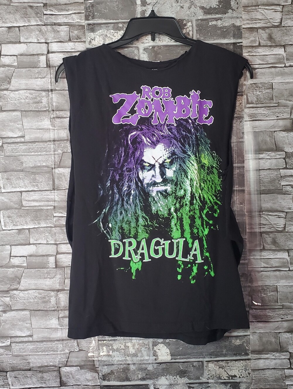 Rob Zombie “Dragula” 2021 Black T-Shirt Sleeveless Distressed Halloween Punk Med